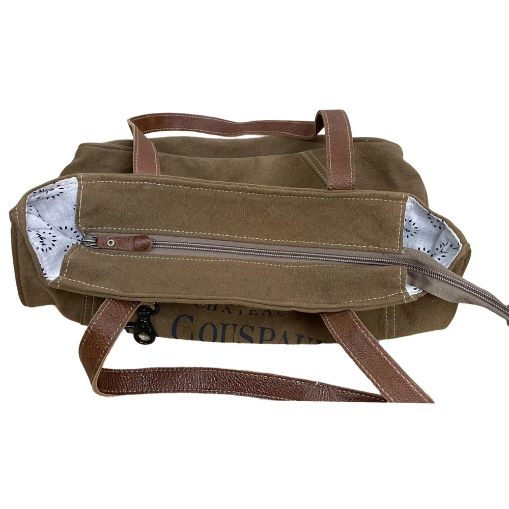 Myra Pasban Tote Bag canvas vintage looking La Couspaude French Wine Boho - Picture 8 of 10